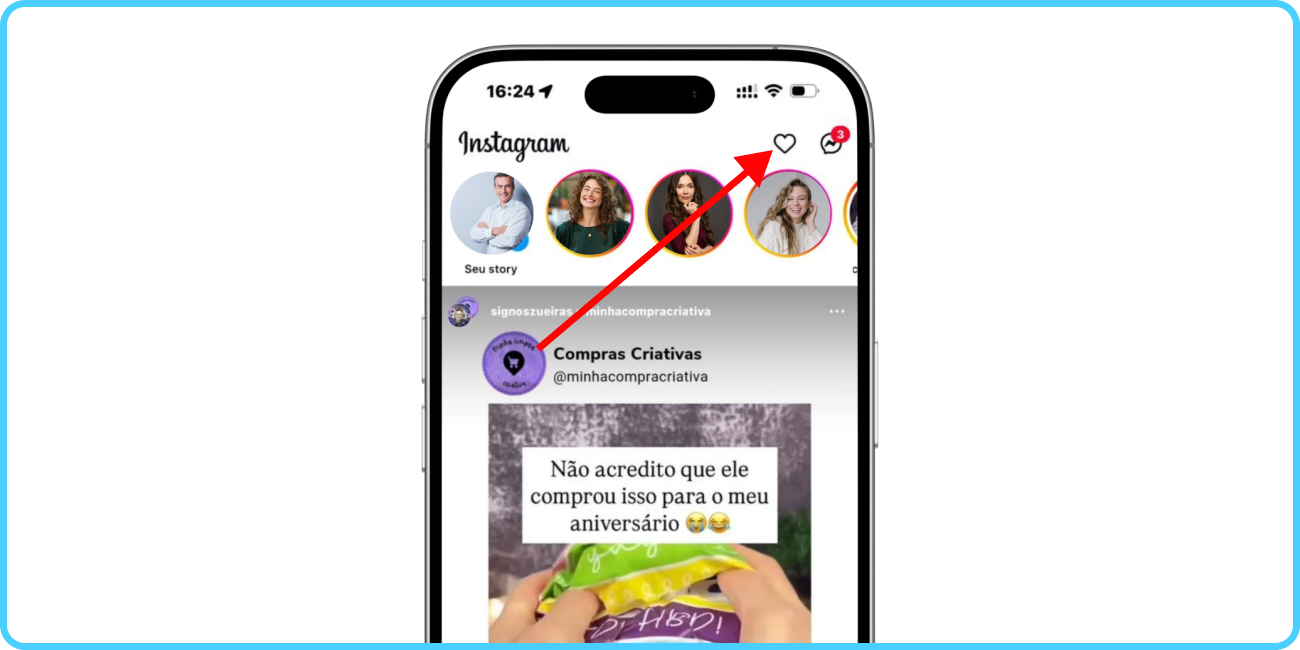 Remover Seguidores Instagram Primeira Etapa Print de tala do Instagram pagina home
