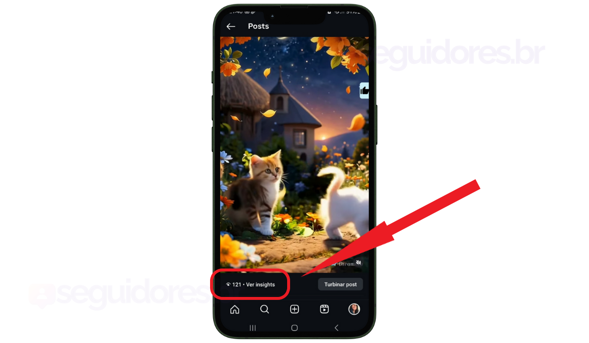 Print vídeo reels Instagram antes de ganhar visualizações