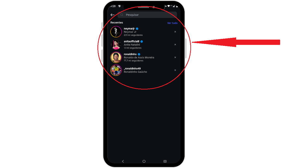 Perfis mais seguidores Instagram do Brasil - busca do Insta - print