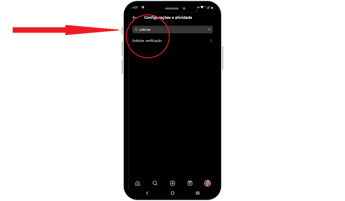 Solicitar verificar o perfil do Instagram
